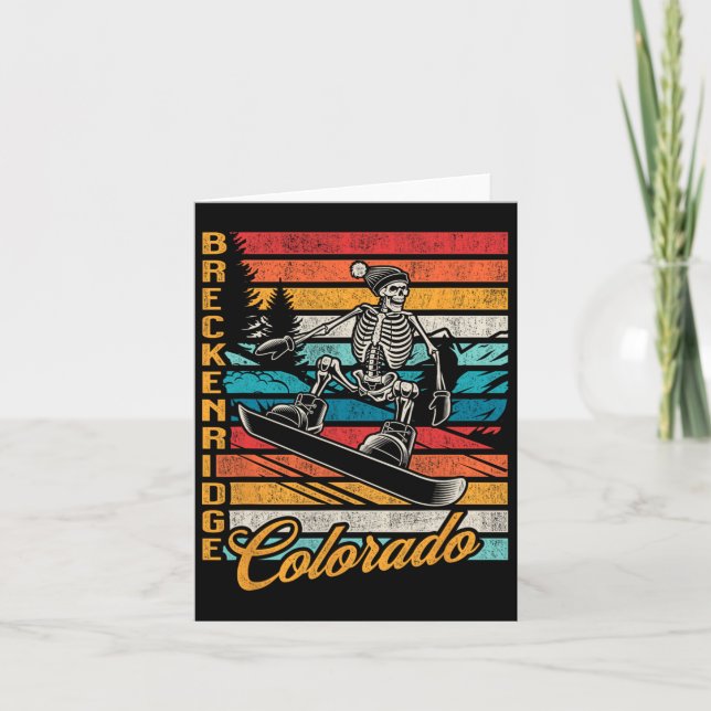 Carte Breckenridge Colorado Retro Snowboard Skeleton (Devant)