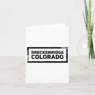 Carte Breckenridge Colorado Vintage Mountain Skiing Logo