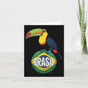 Carte Brésil Fierté Drapeau Brasil Toucan balle de footb