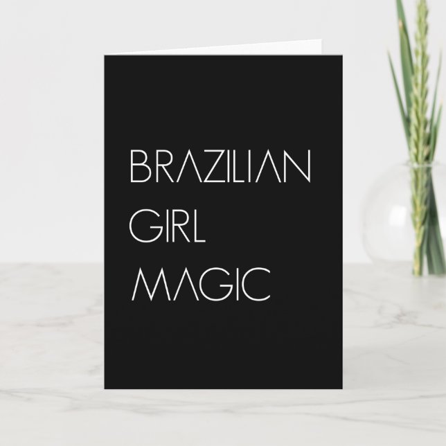 Carte Brésil Girl Magic brésilienne femme cadeau (Devant)