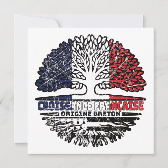 Carte Bretagne Breton France Arbre Drapeau (Devant)