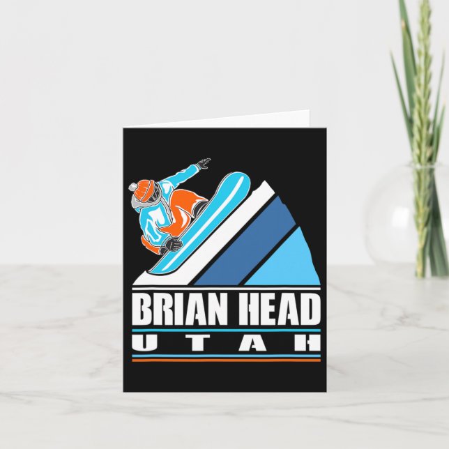 Carte Brian Head Utah - Snowboardeur Vintage (Devant)