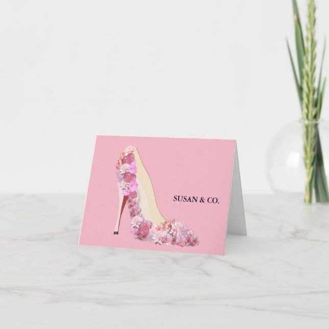 Carte Bride & Co Bride Rose Floral Talons note personnel (Devant)
