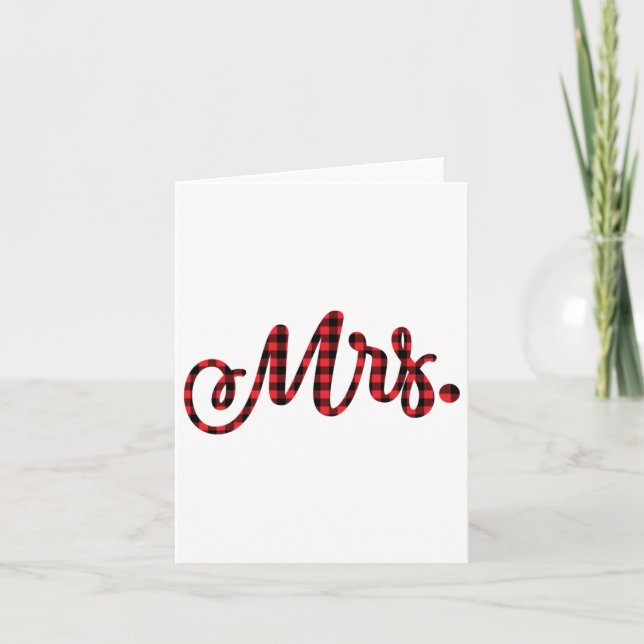 Carte Bride Groom M. Mme Christmas Mariage Coup d'équipe (Devant)