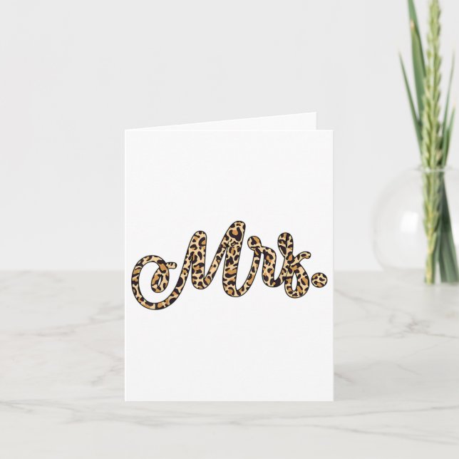 Carte Bride Groom Mme l'Empreinte de léopard Mariage Mat (Devant)
