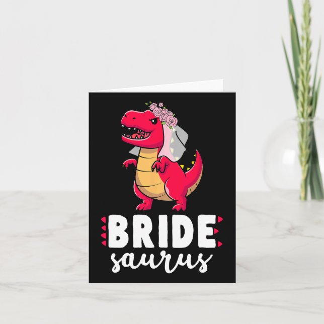 Carte Bride Saurus Dinosaur Fiançailles Couples M Mariag (Devant)