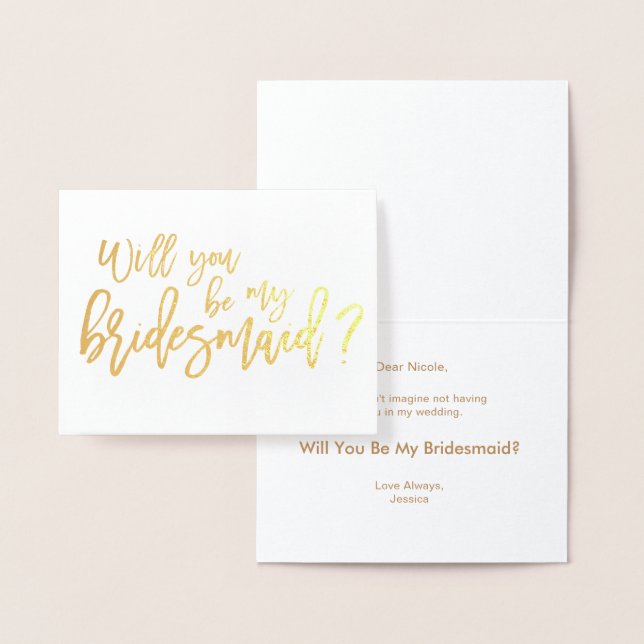Carte Bridesmaid Foil |  (Affichage)