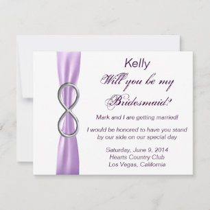 Carte Bridesmaid Mariage Lavender Infinity
