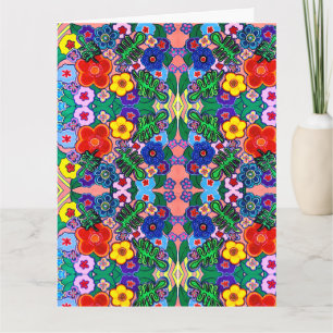 Carte Bright Abstrait Flower Art