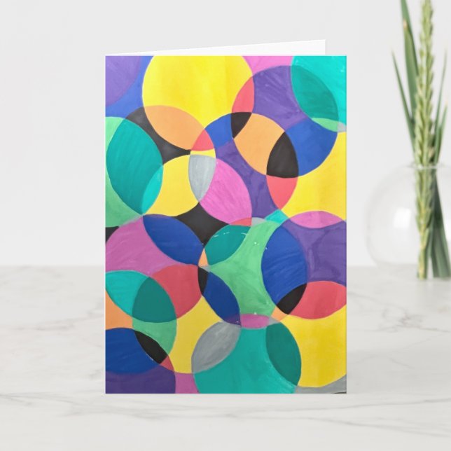 Carte Bright Bold Abstract Design Blank Grey Card (Devant)