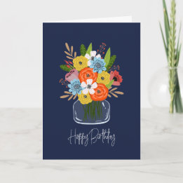 Carte Bright Floral Birthday Card