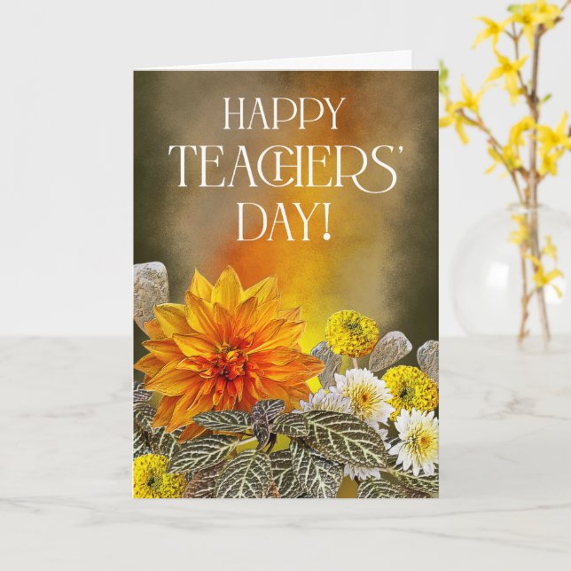 Carte Bright Floral Teacher’s Day Greeting Card (Fleur jaune)