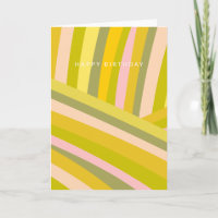 Bright Modern Citrus Stripes Vert rose Anniversair