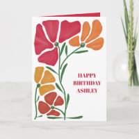 Bright Nouveau Floral Femme heureux anniversaire