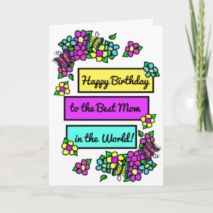 Carte Bright Pretty Whimsday pour maman