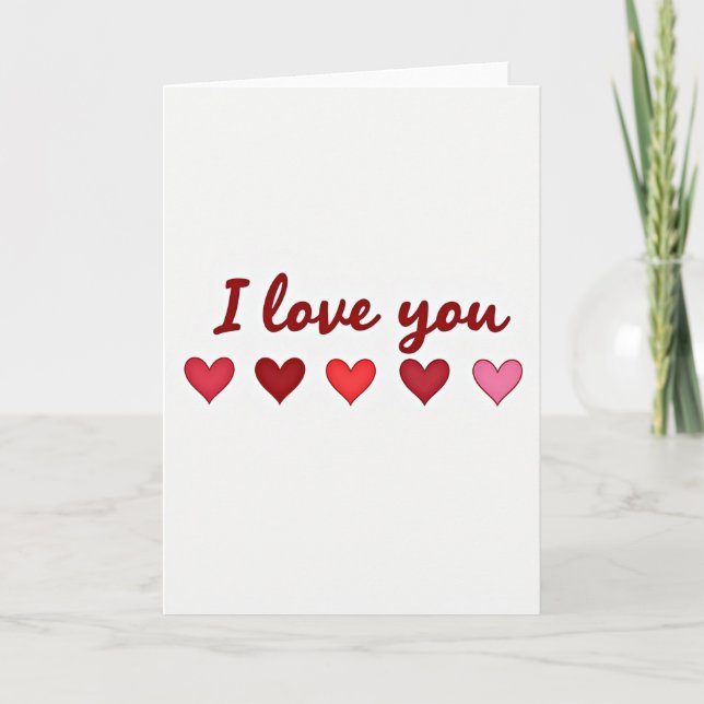 Carte brillante « Je t'aime » (Devant)