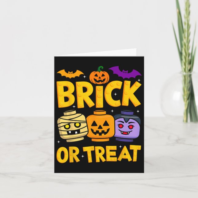 Carte Brique Ou Traiter Halloween Master Builder Blocks  (Devant)