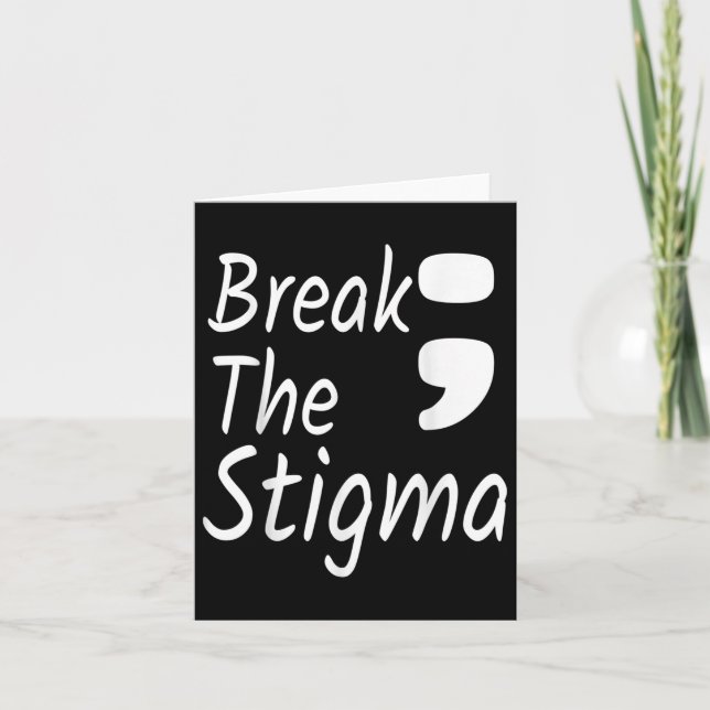 Carte Briser La Stigma Semicolon Prévention Suicide Awar (Devant)