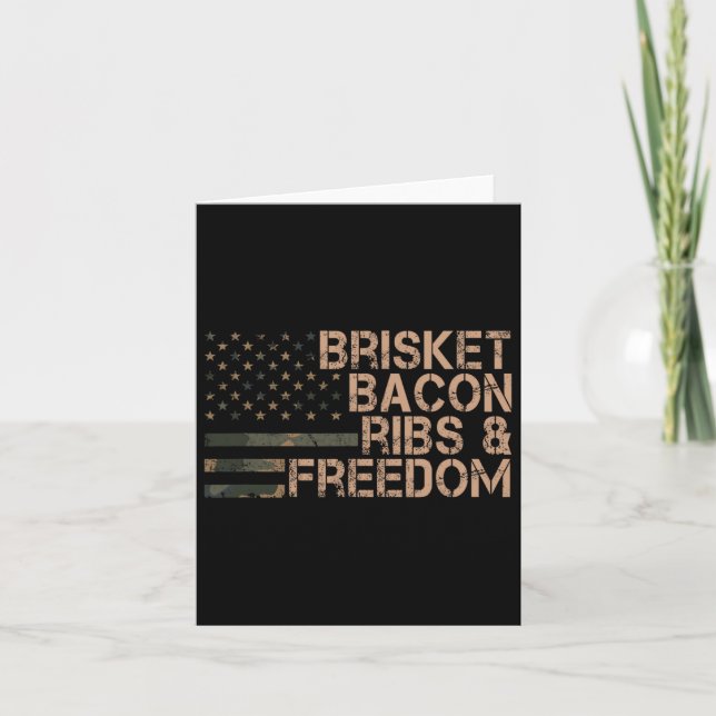 Carte Brisket Bacon Côtes Et Barbecue Grill Liberté Drôl (Devant)