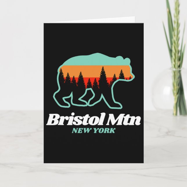 Carte Bristol Mountain New York Ski Snowboard Ours (Devant)