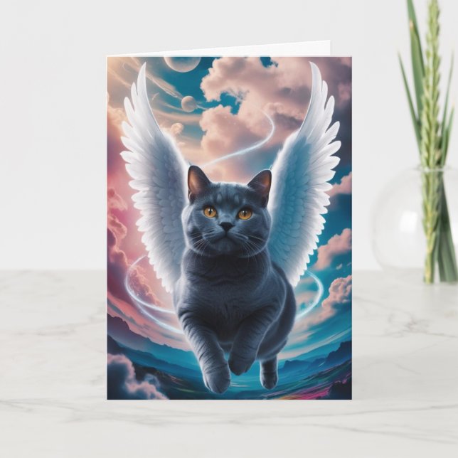 Carte British Shorthair Ange Sympathie  (Devant)