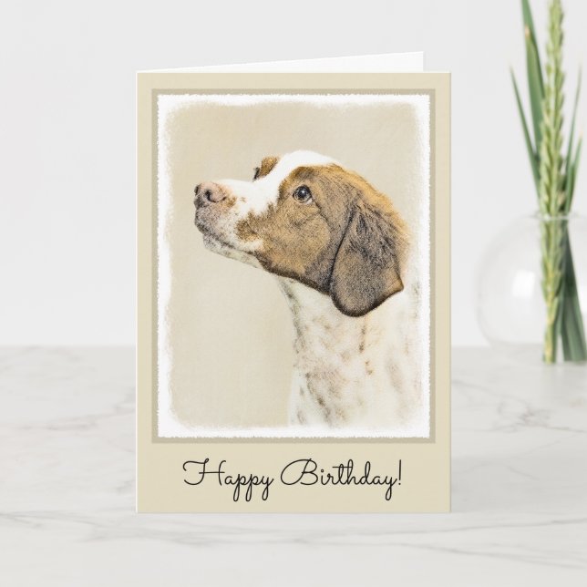 Carte Brittany Peinture - Cute Original Chien Art (Devant)