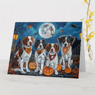 Carte Brittany Spaniel Halloween Effrayant