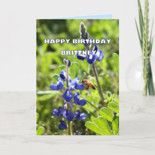 Carte Brittney Texas Bluebonnet Joyeux Anniversaire