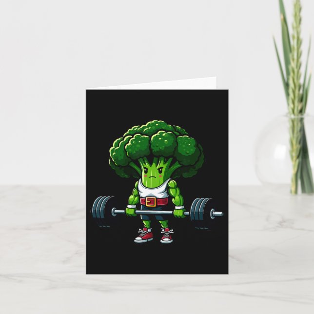 Carte Broccoli Deadlift Gymnase levant Vegan Tee Powe (Devant)