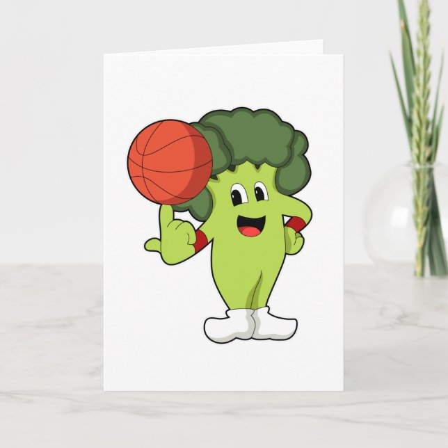 Carte Brocoli aux sports de basketball (Devant)