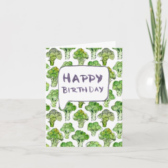 Carte Brocoli - joyeux anniversaire (personnalisable) (Devant)