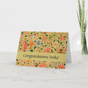 Carte Broderie animale vintage en crewel : Tapisserie an