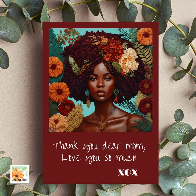 Carte Broderie de fleurs pour la fête des mères avec un  (Créateur téléchargé)