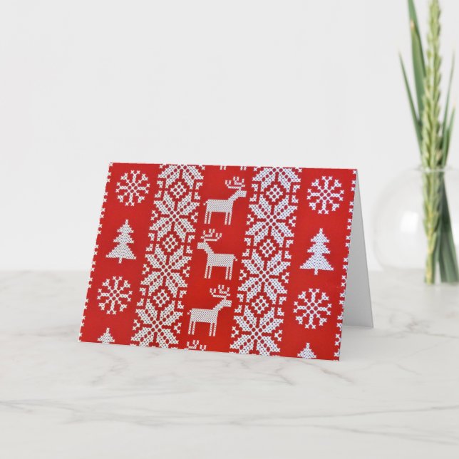 Carte Broderie de Noël au Point de Croix (Devant)