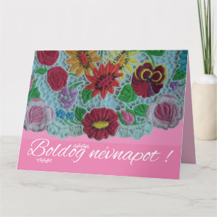Carte Broderie florale vintage du sud de la Hongrie
