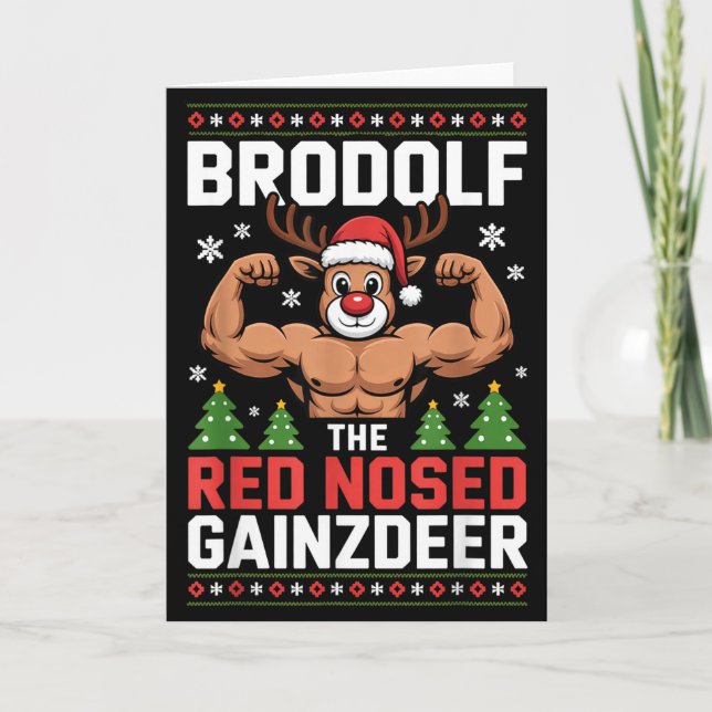 Carte Brodolf The Red Nosed Gainzdeer Funny Christmas Gy (Devant)