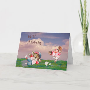 Carte Broken Leg Kids Card avec des animaux de baseball