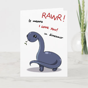 Carte brontosaure signifie que je t'aime
