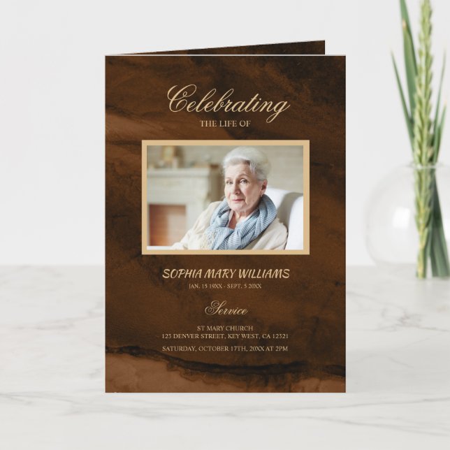 Carte Bronz & Photo Calligraphy Memorial Program (Devant)