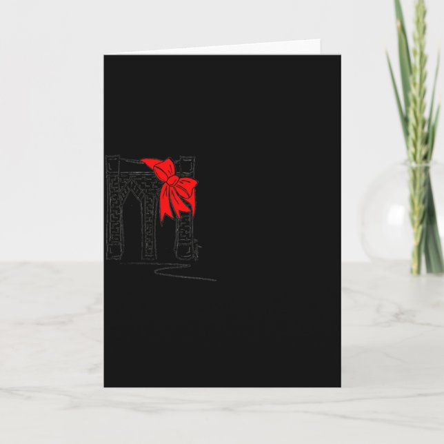 Carte Brooklyn Bridge New York City Nyc Christmas T Shir (Devant)