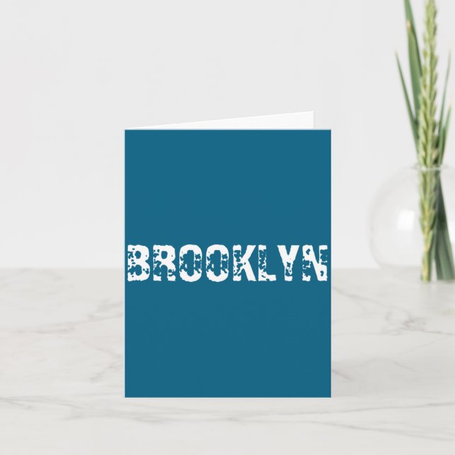 Carte Brooklyn New York City Nyc White Text Nostalgic  (Devant)