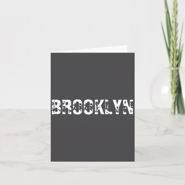 Carte Brooklyn New York City Nyc White Text Nostalgic  (Devant)