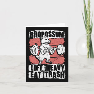 Carte Bropossum Lift Lourd Manger Trash Opossum Gym Poid