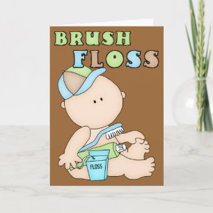 Carte Brosse Floss Baby Boy Greeting Card