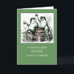 Carte Brother 61e Grenouilles d'anniversaire Toasting wi<br><div class="desc">Ton frère a 61 ans ? Surprenez-le avec une carte faite juste pour son anniversaire. Cette carte humoristique montre deux crapauds vintages levant un verre de bière ou ale pour célébrer son anniversaire à l'âge de soixante et un ans. Lève un toast avec des applaudissements ! Image vintage avec l'aimable...</div>