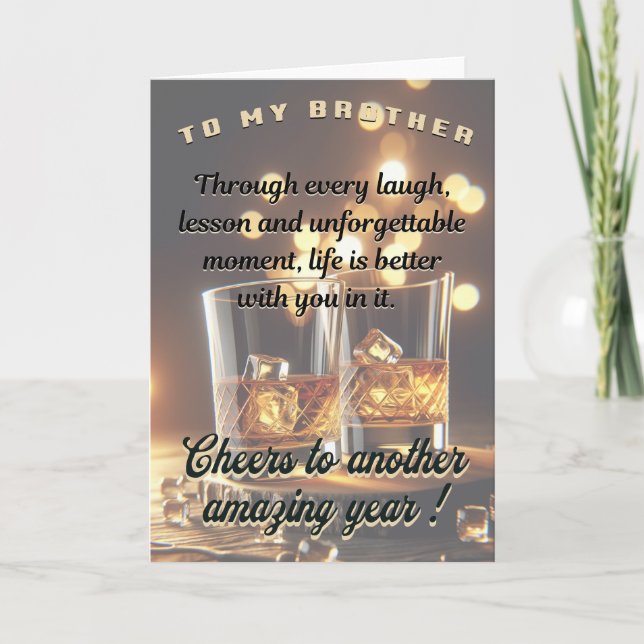Carte Brother Birthday Card, 5 x 7 pliables (Devant)