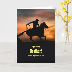 Carte Brother Birthday Cool Pays Western Horse Card