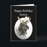 Carte Brother Birthday Moose Watercolor Animal Old Timer<br><div class="desc">Fun Brother Birthday Moose Watercolor Animal Humor for the Old Timer in your life</div>