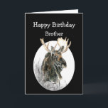 Carte Brother Birthday Moose Watercolor Animal Old Timer<br><div class="desc">Fun Brother Birthday Moose Watercolor Animal Humor for the Old Timer in your life</div>