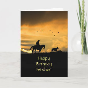 Carte Brother Country Western Joyeux anniversaire